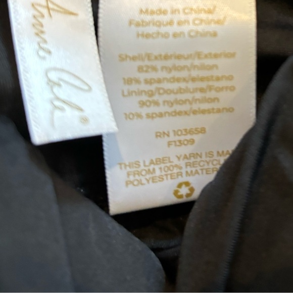 Anne Cole Women's Twist Front Underwire Shirred Tankini Swim Top Black Swimsuit - Picture 9 of 10